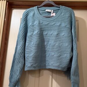 Aqua Cable Knit Sweater